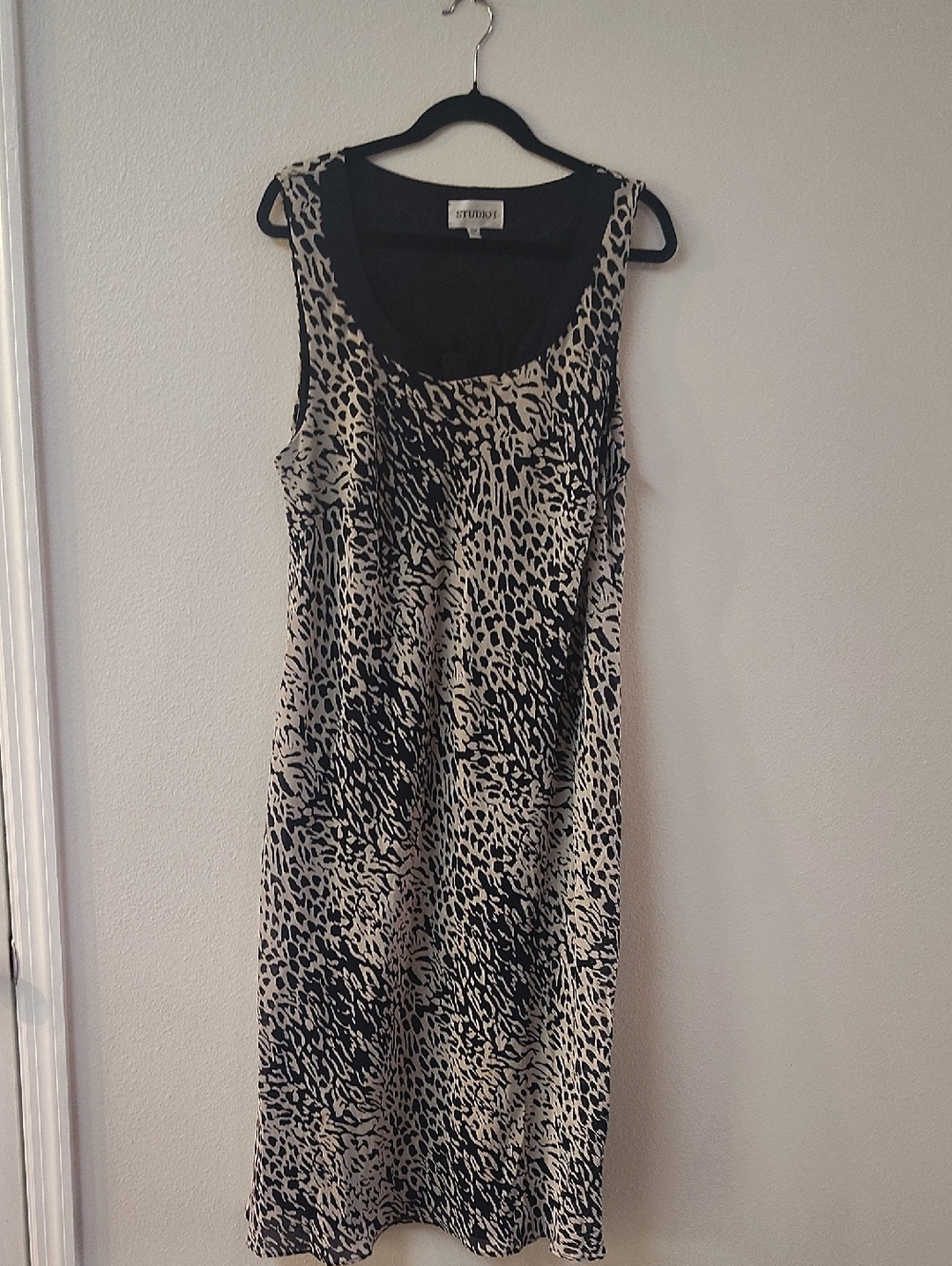 Studio 17 Black and White Animal Print Midi Dress 248
